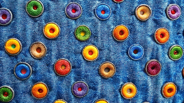 haftowany motyw na tkaninie